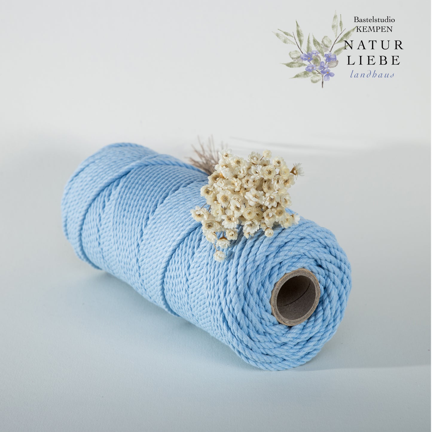 Makramee Garn | 100% Baumwolle | Stärke 3 mm, dreifach gezwirnt | 3Ply | Länge bis 350 Meter | Verschiedene Farben