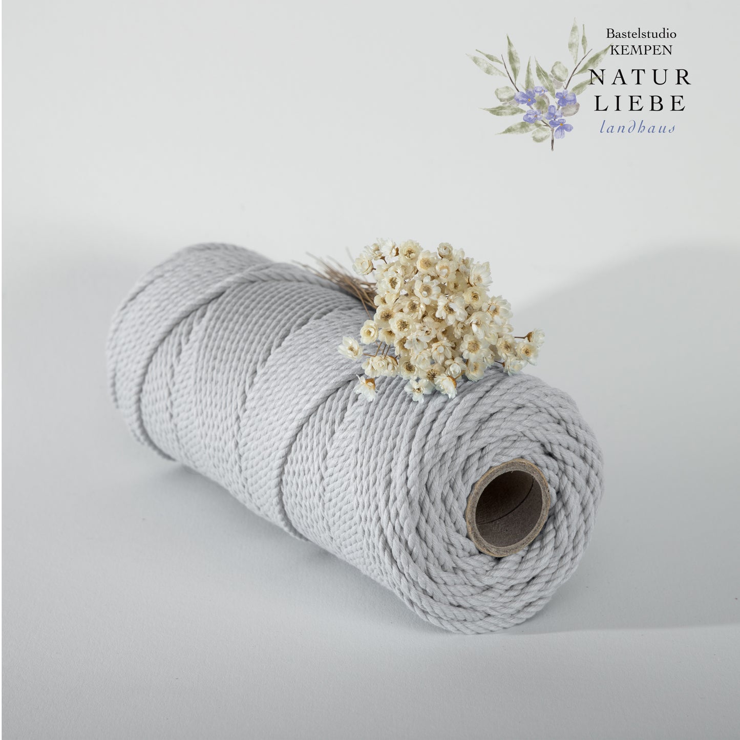 Makramee Garn | 100% Baumwolle | Stärke 3 mm, dreifach gezwirnt | 3Ply | Länge bis 350 Meter | Verschiedene Farben