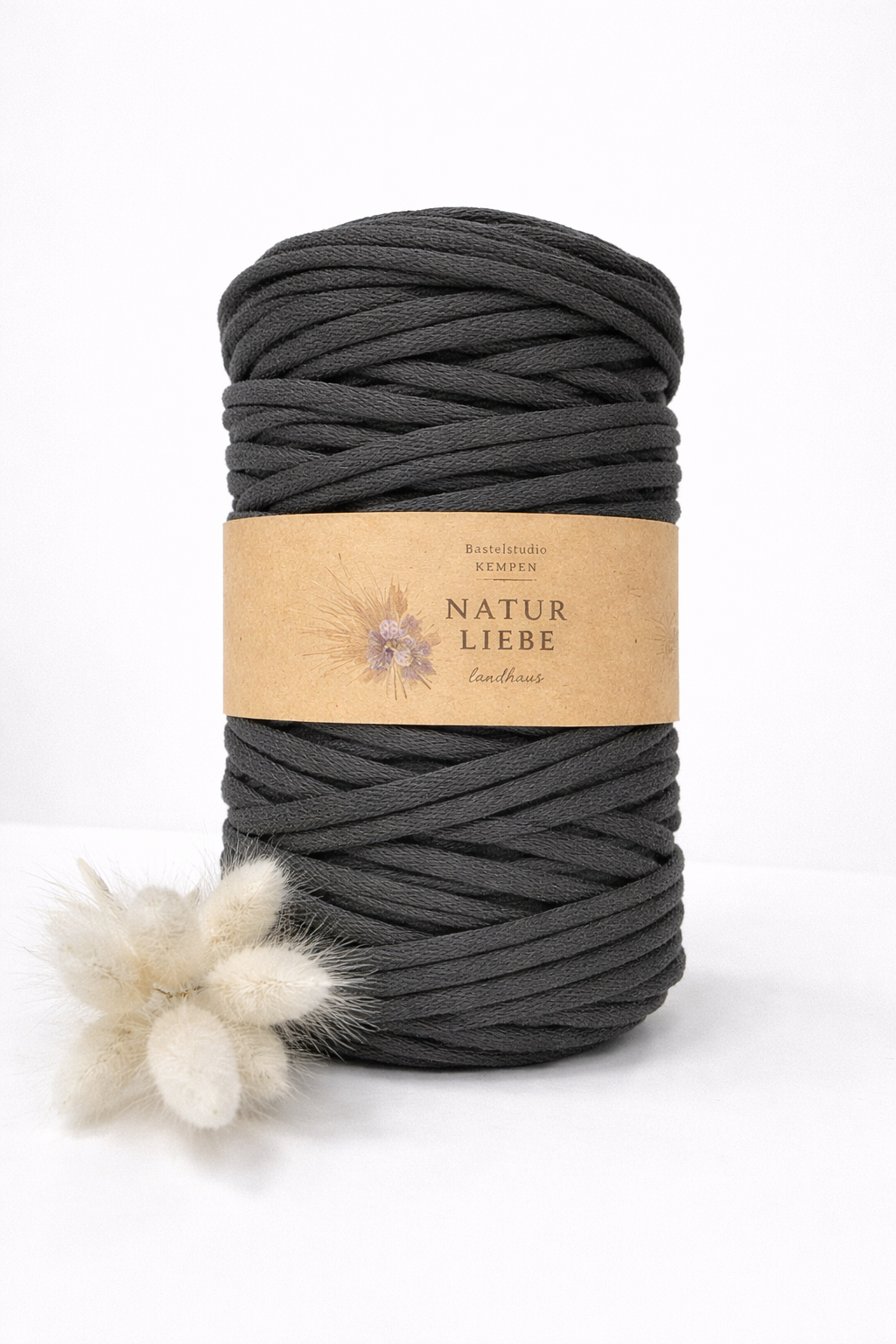 Makramee Garn Premium | 100% Baumwolle | Stärke 5 mm, geflochten | Länge 100 Meter | Verschiedene Farben