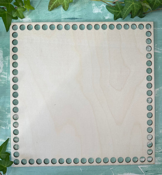 Knüpfvorlage | Häkelboden Holz, Korbboden | Quadrat | Verschiedene Größen