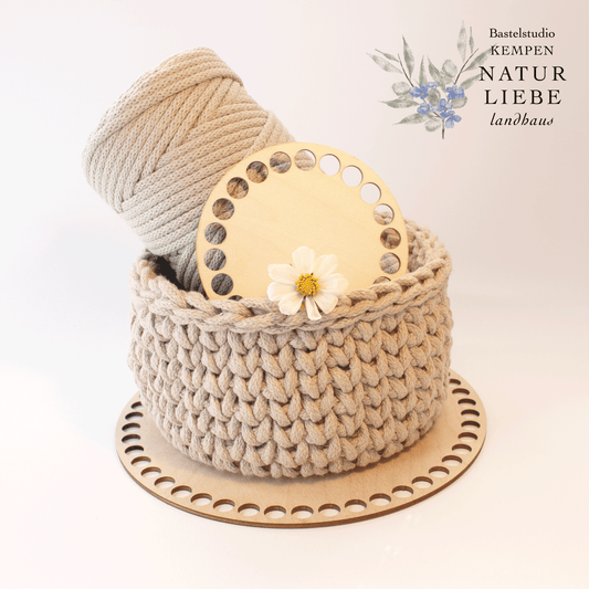 DIY Häkelset "Körbchen im Strickmuster" | Mit Anleitung und Zubehör