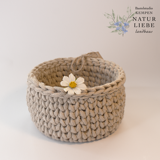 DIY Häkelset "Körbchen im Strickmuster" | Mit Anleitung und Zubehör