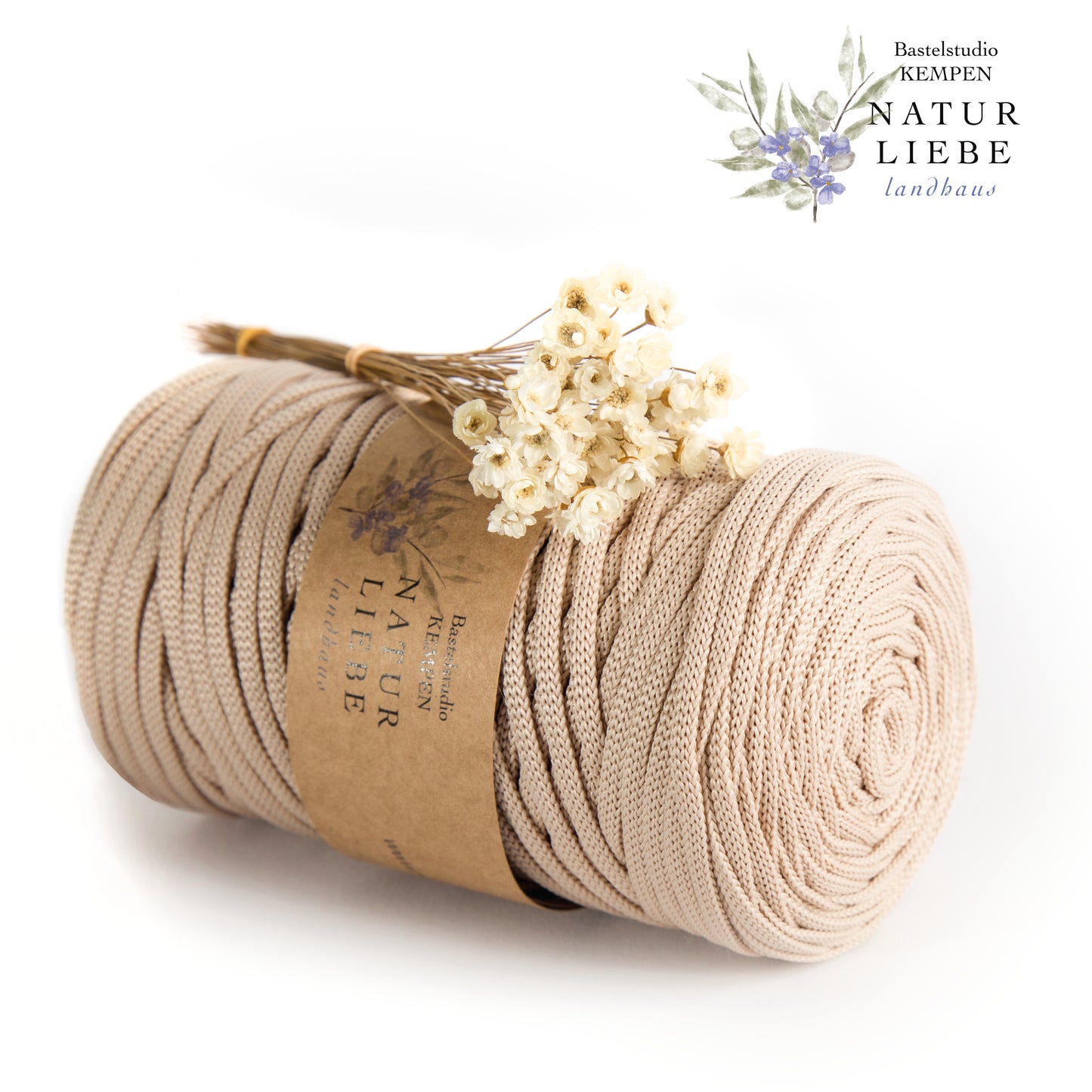 Makramee Garn | 100% Polyester | Stärke 5 mm, geflochten | Länge 100 Meter | Verschiedene Farben | OEKO-TEX zertifiziert