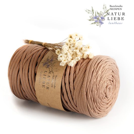 Makramee Garn | 100% Polyester | Stärke 5 mm, geflochten | Länge 100 Meter | Verschiedene Farben | OEKO-TEX zertifiziert