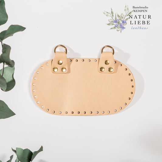 Stabiler Lederboden | 220 x 120 mm | Mit Metallringen | DIY Zubehör für handgemachte Rucksäcke & Taschen