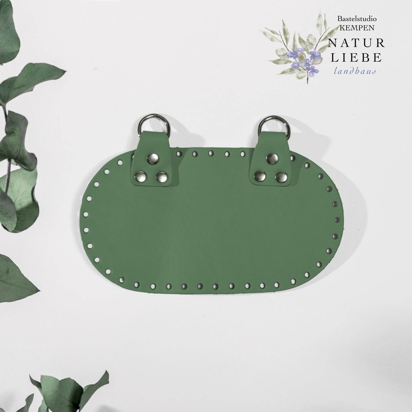 Stabiler Lederboden | 220 x 120 mm | Mit Metallringen | DIY Zubehör für handgemachte Rucksäcke & Taschen
