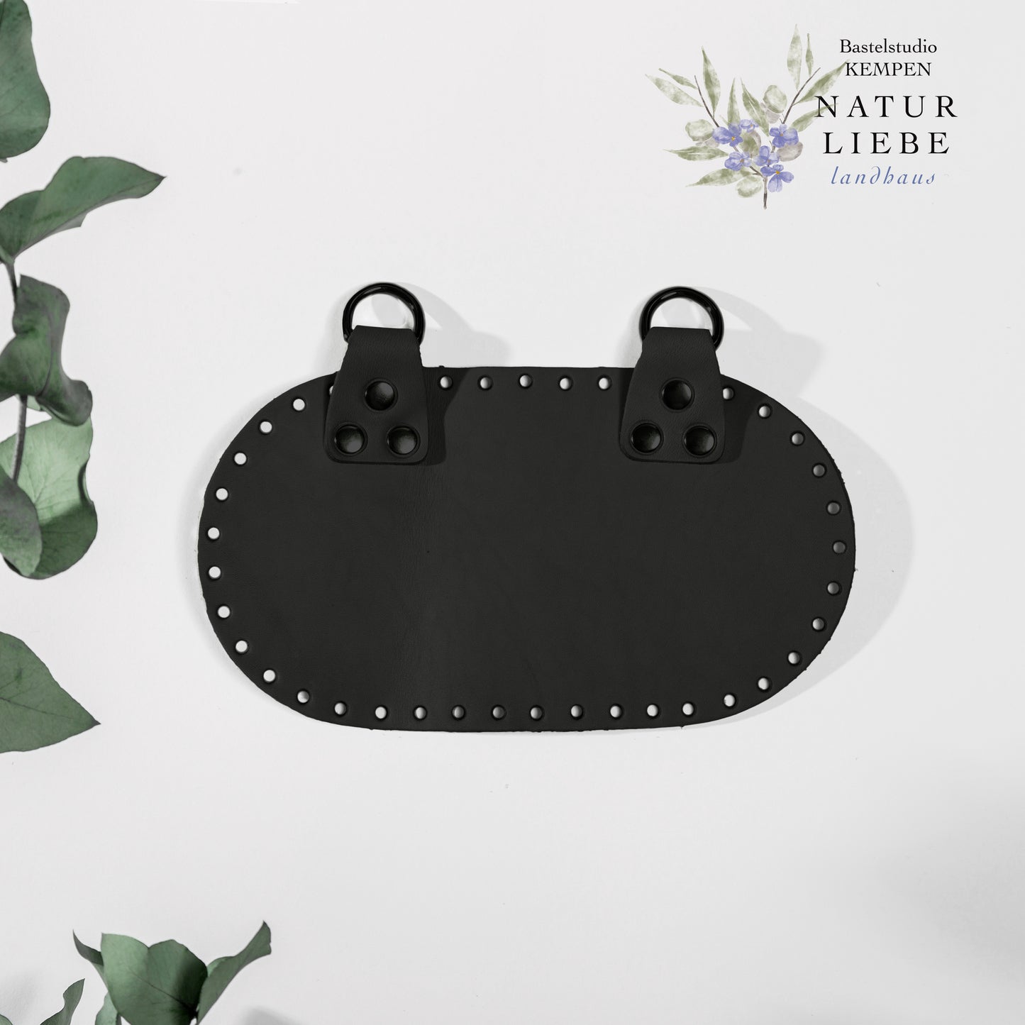 Stabiler Lederboden | 220 x 120 mm | Mit Metallringen | DIY Zubehör für handgemachte Rucksäcke & Taschen