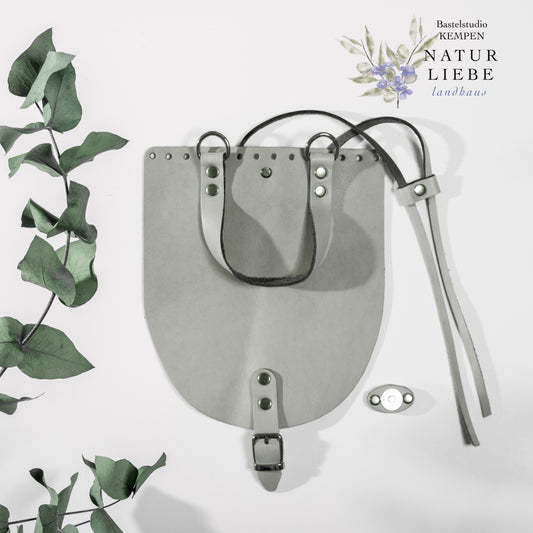 Leder-Rucksackklappe | 23 x 19,50 cm | Mit Kordelzug und Magnetverschluss | DIY Zubehör für handgemachte Taschen