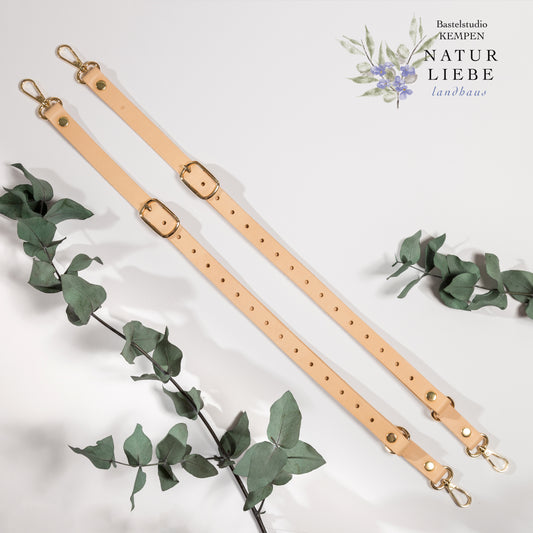 Verstellbare Lederriemen | Karabinerhaken für Rucksack & Taschen | DIY Zubehör (2 Stück, 850 mm)