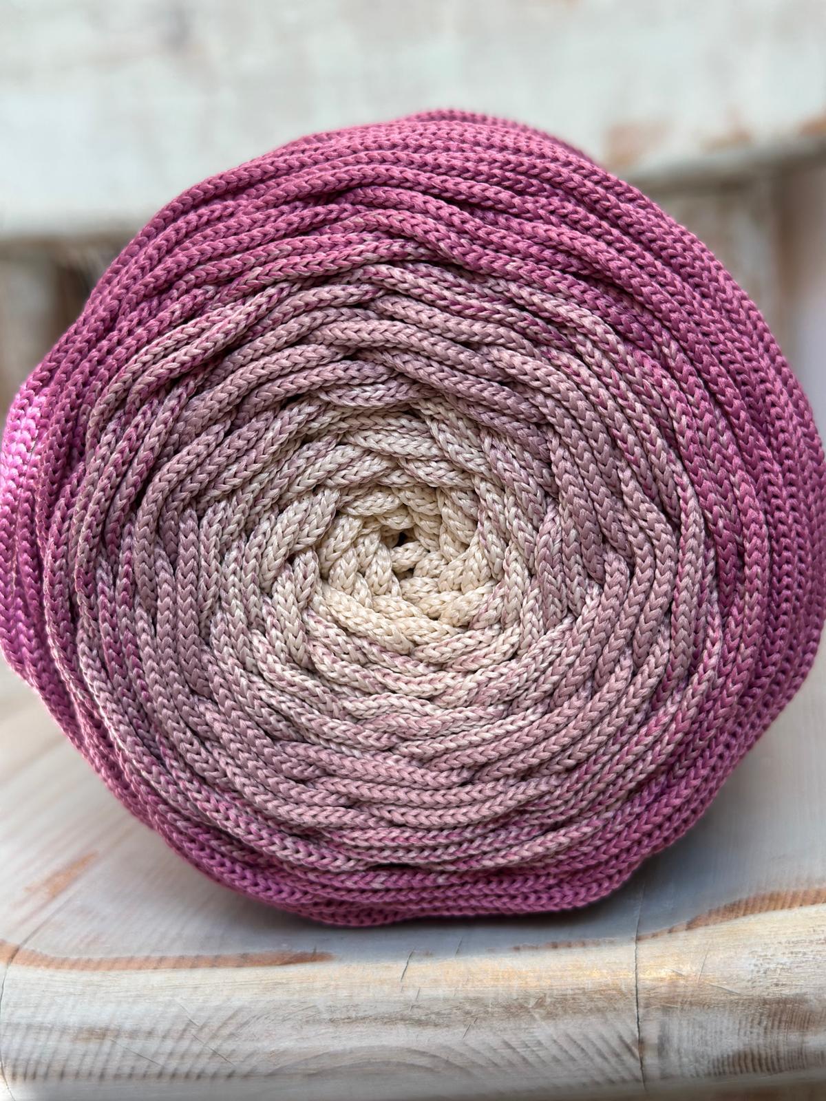 Polyestergarn | Ombre mit Farbverlauf | Stärke 3 mm | Länge 260 Meter | Verschiedene Farben