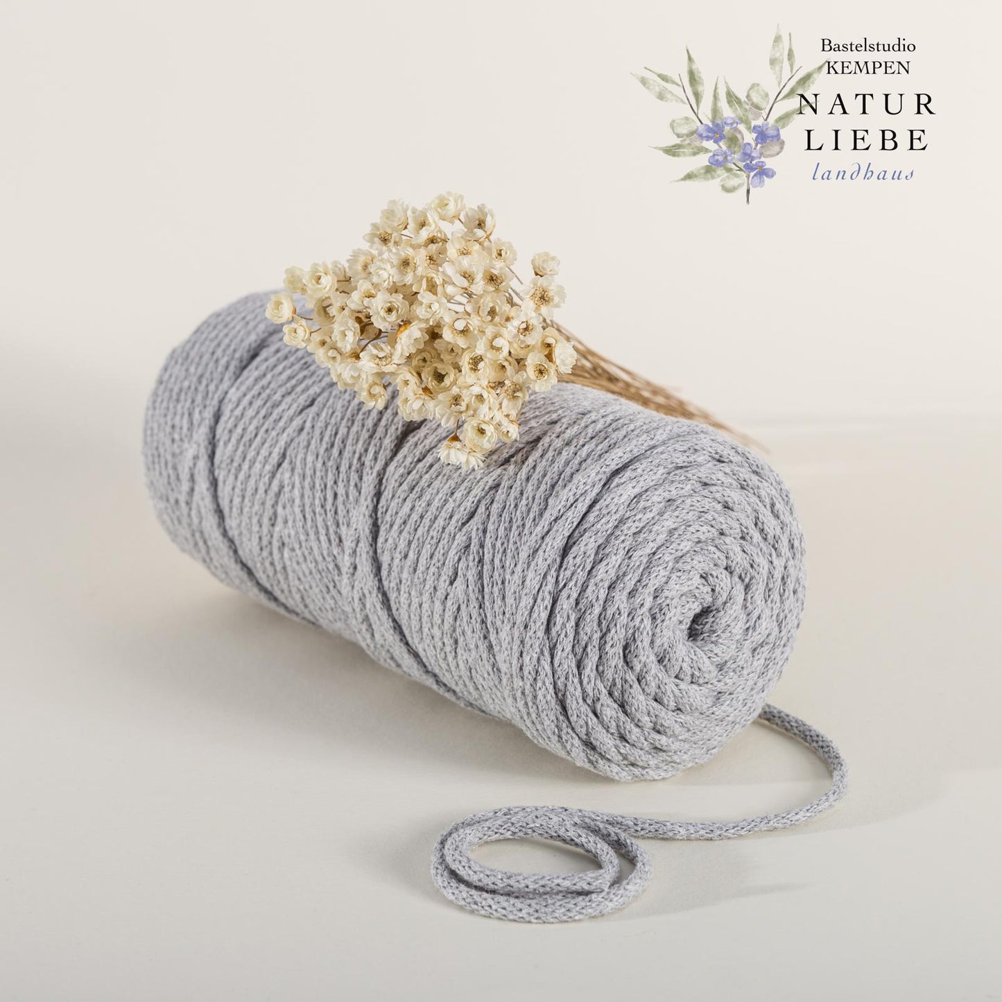 Makramee Garn PREMIUM | 100% Baumwolle | Stärke 5 mm, geflochten | Länge 100 Meter | Verschiedene Farben