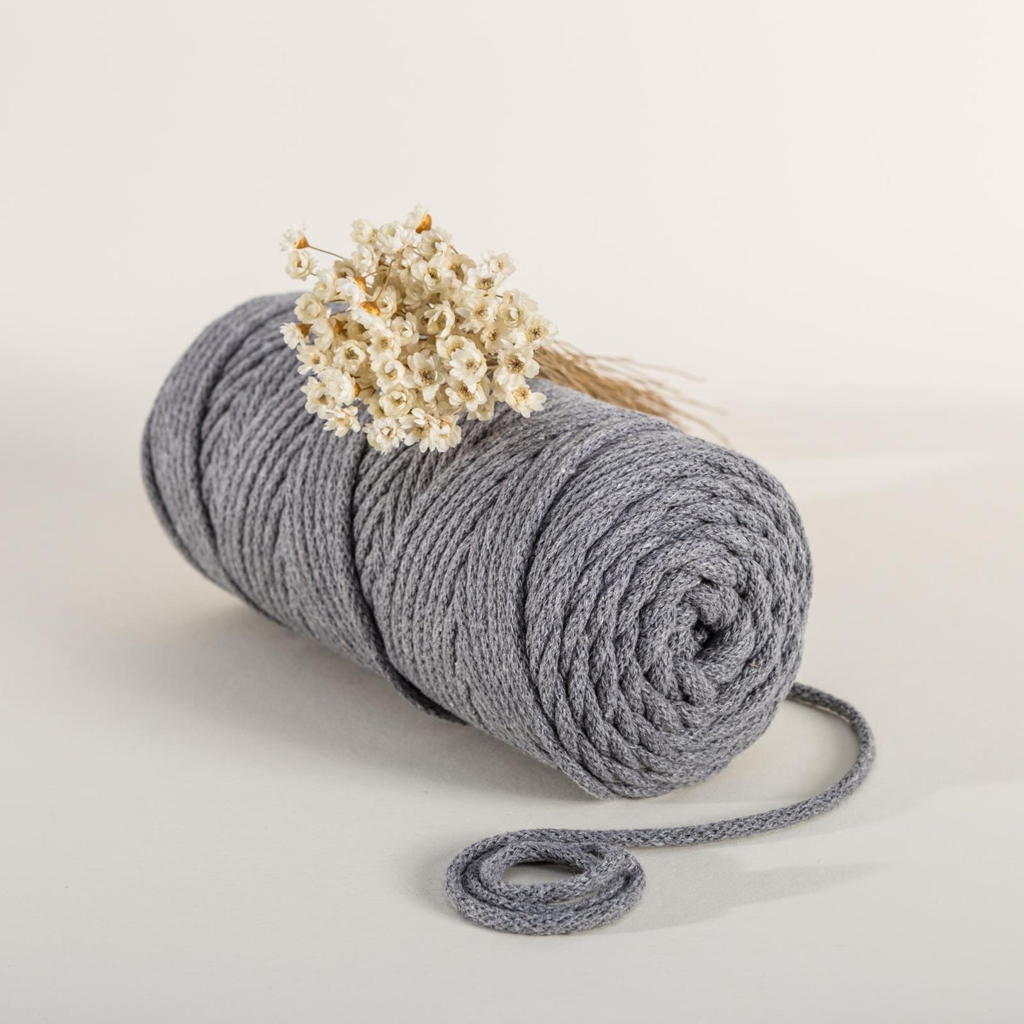 Makramee Garn PREMIUM | 100% Baumwolle | Stärke 5 mm, geflochten | Länge 100 Meter | Verschiedene Farben