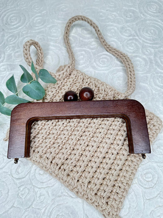 Taschengriffe aus Holz | 20 cm | Rechteckig