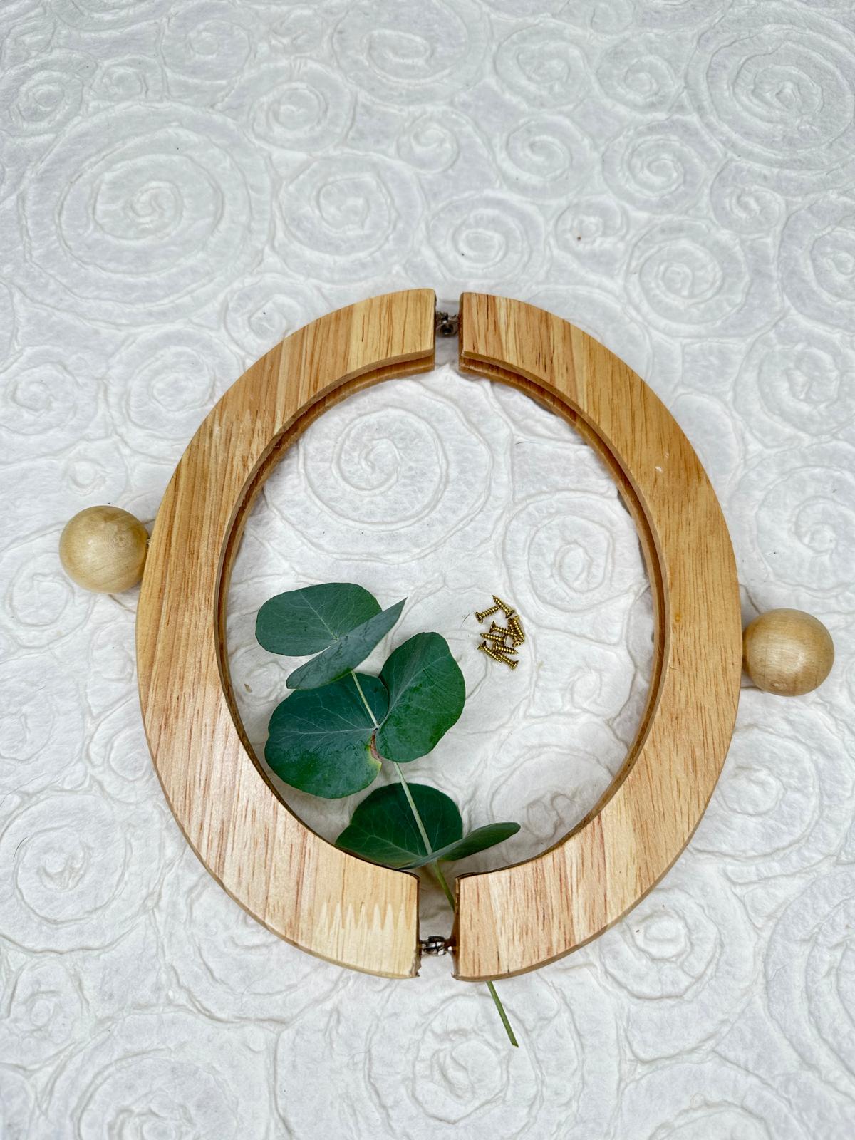 Taschengriffe aus Holz | 19 cm | Halbrund