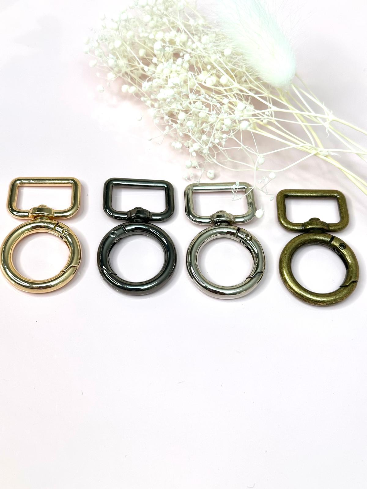 Drehbarer Metall-Karabiner für Handtaschen und Schlüssel | 28 mm