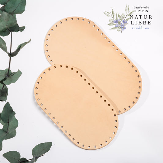 Taschenboden | Aus Leder | Oval | 220 x 120 mm