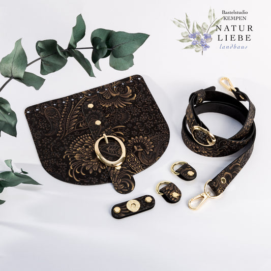 Foliertes Leder-Set – Luxus | 20x18 cm | mit Schnalle
