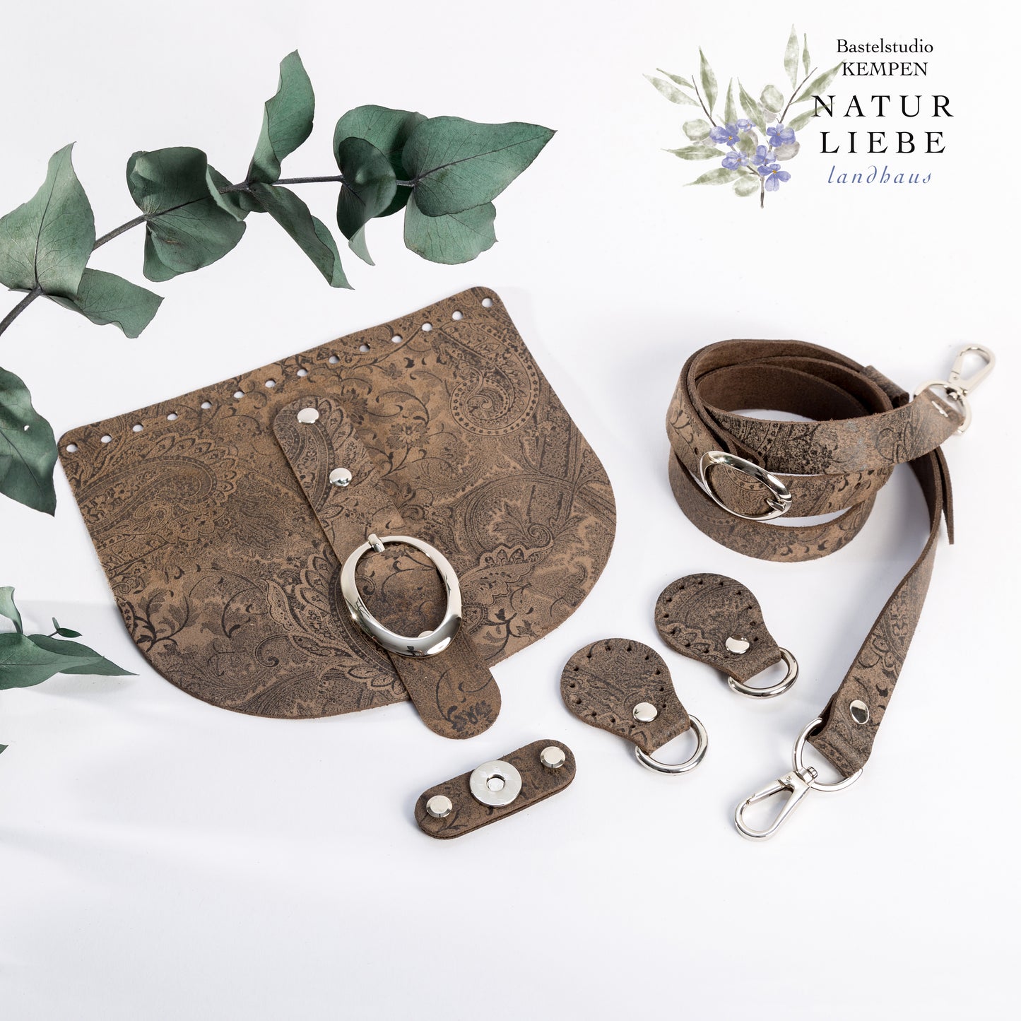 Foliertes Leder-Set – Luxus | 20x18 cm | mit Schnalle