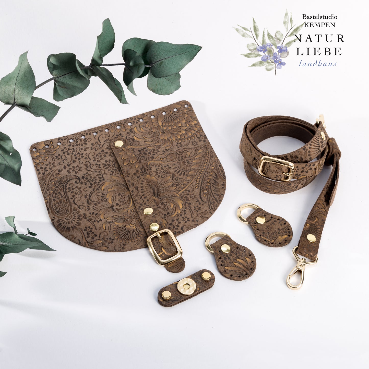 Foliertes Leder-Set – Luxus | 20x18 cm | mit Schnalle