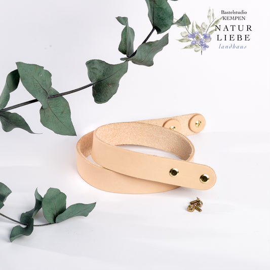 Lederriemen | Mit Schrauben | Für DIY Taschen | Länge 650 mm