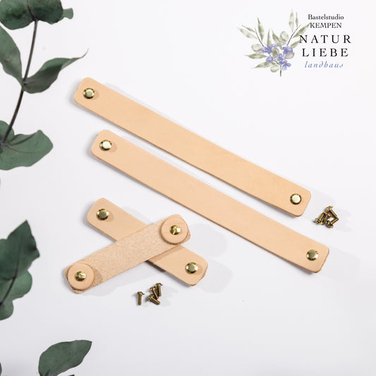 Ledergriff / -henkel | Mit Schrauben | 100 x 22 mm | Für Taschen und Körbe