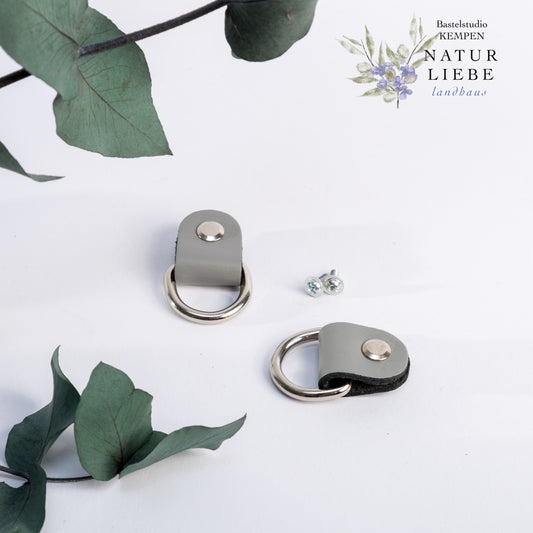 Gurtbefestigung aus Leder | Mit Schrauben | 50 mm | Farbe Gold