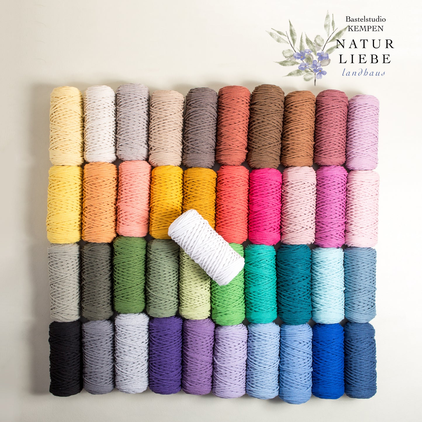 Makramee Garn KAKTUS | 100% Baumwolle | Stärke 3 mm, geflochten | Länge 100 Meter | Verschiedene Farben