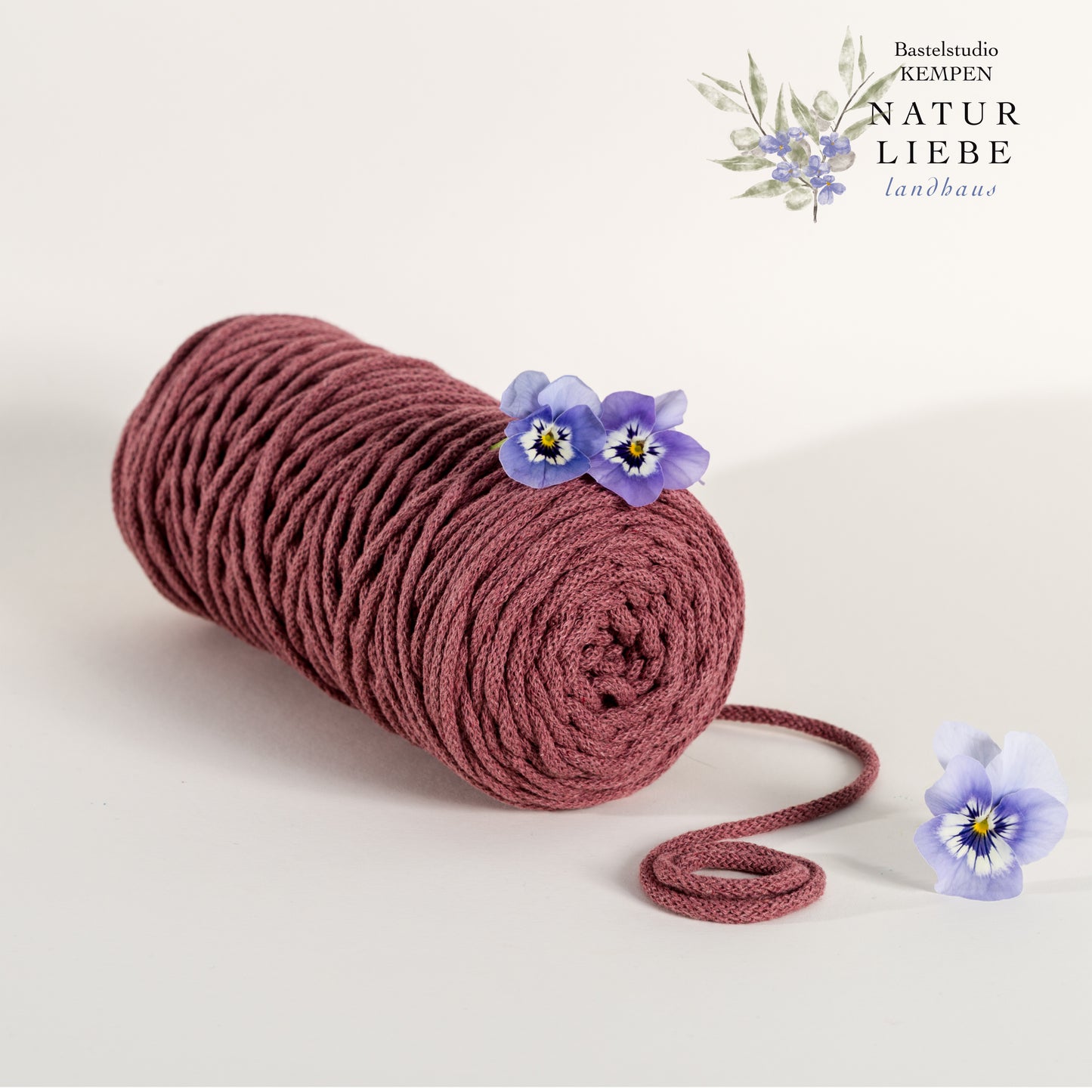 Makramee Garn KAKTUS | 100% Baumwolle | Stärke 3 mm, geflochten | Länge 100 Meter | Verschiedene Farben