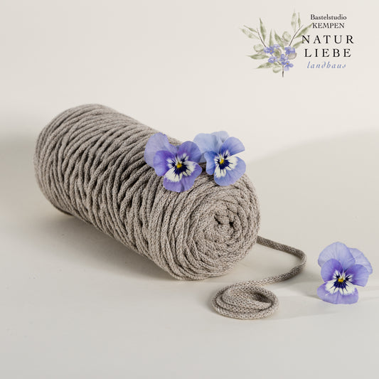 Makramee Garn KAKTUS | 100% Baumwolle | Stärke 3 mm, geflochten | Länge 100 Meter | Verschiedene Farben