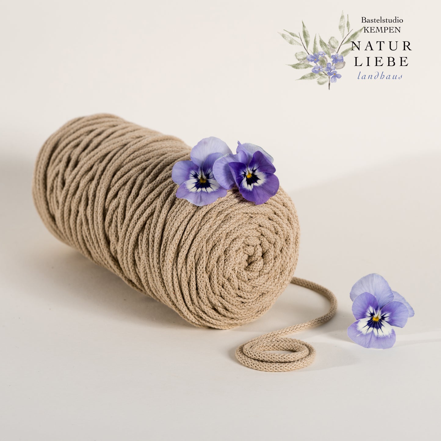 Makramee Garn KAKTUS | 100% Baumwolle | Stärke 3 mm, geflochten | Länge 100 Meter | Verschiedene Farben