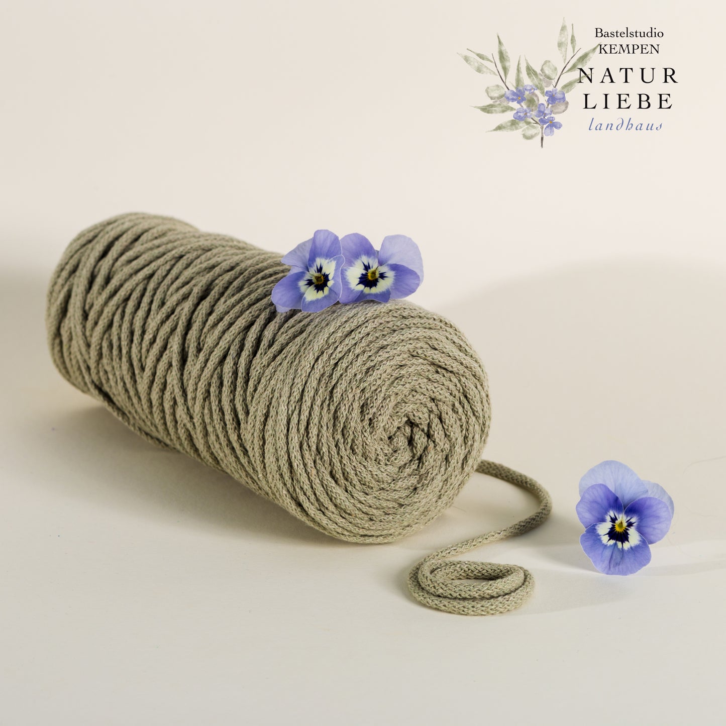 Makramee Garn KAKTUS | 100% Baumwolle | Stärke 3 mm, geflochten | Länge 100 Meter | Verschiedene Farben