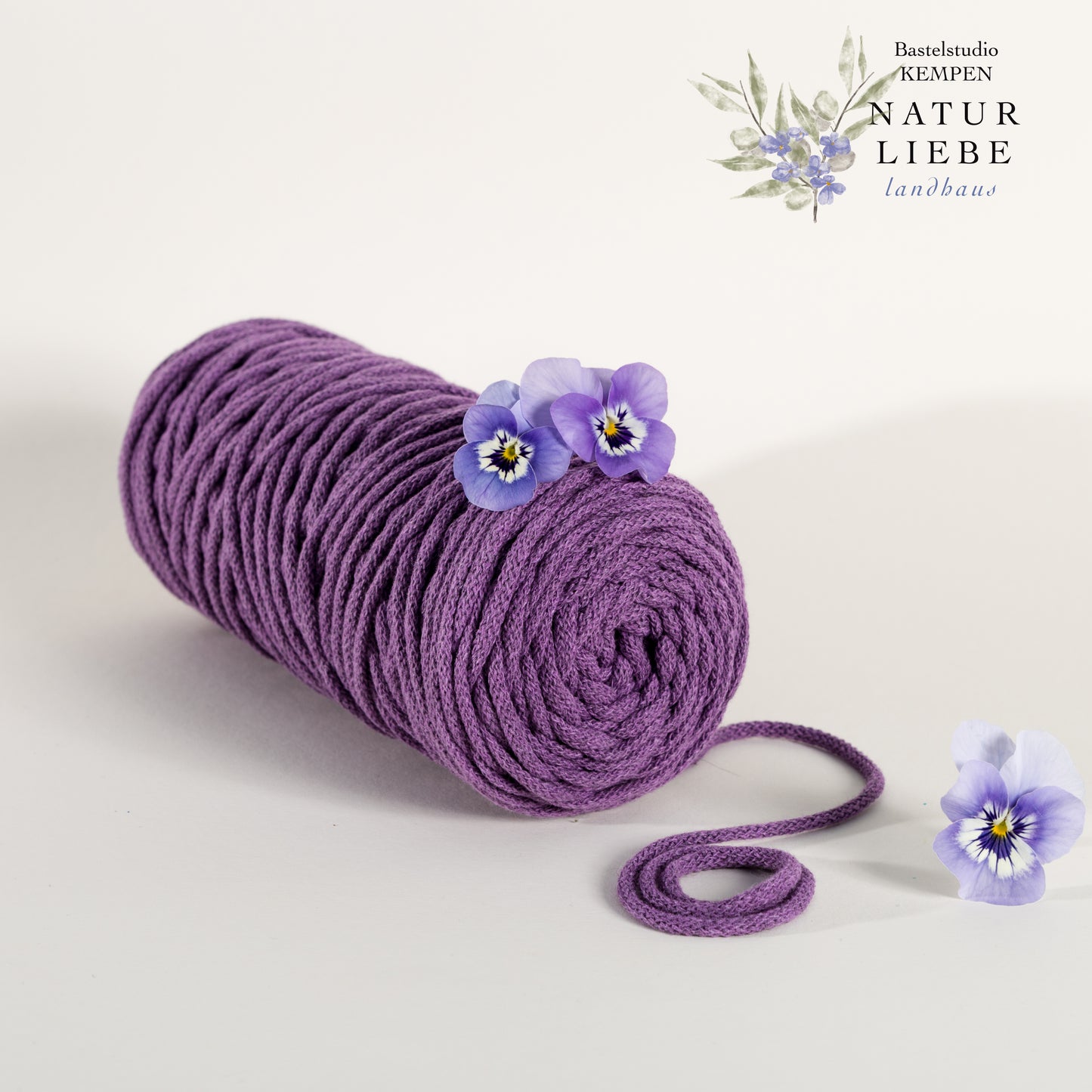 Makramee Garn KAKTUS | 100% Baumwolle | Stärke 3 mm, geflochten | Länge 100 Meter | Verschiedene Farben