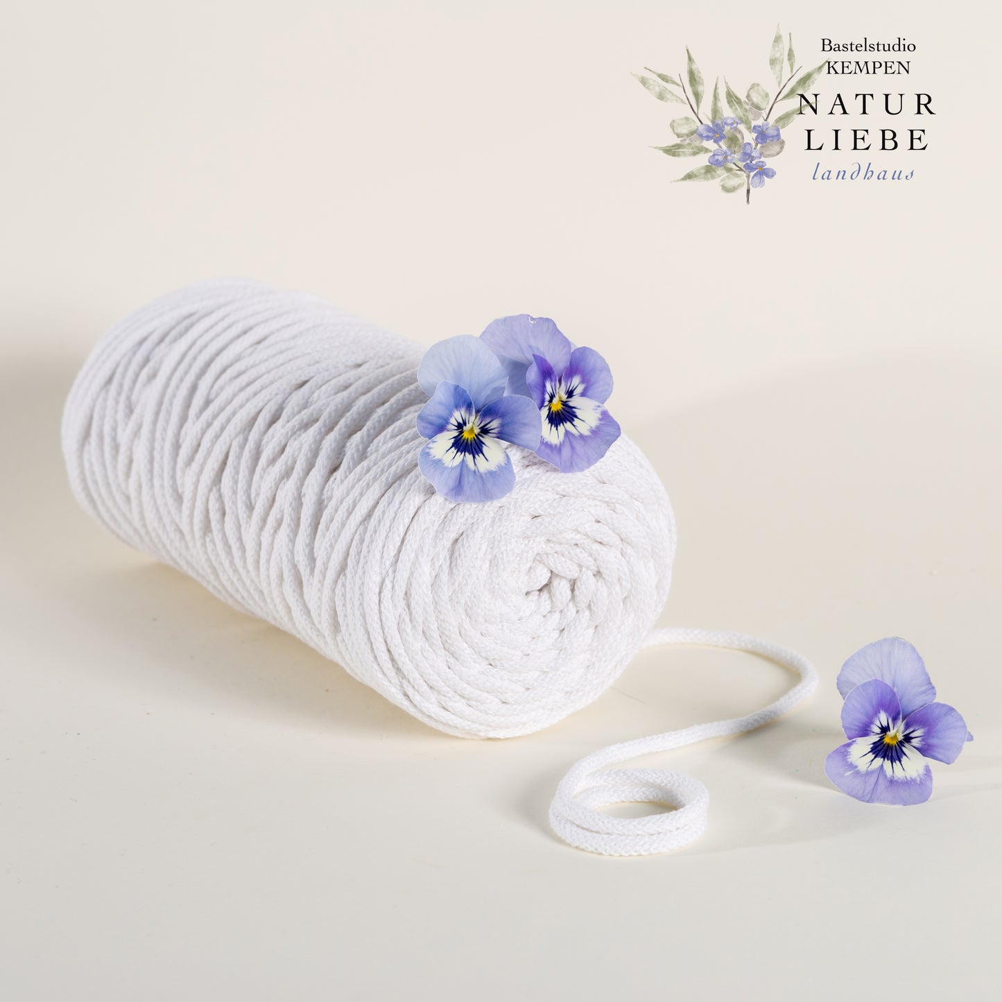 Makramee Garn KAKTUS | 100% Baumwolle | Stärke 3 mm, geflochten | Länge 100 Meter | Verschiedene Farben