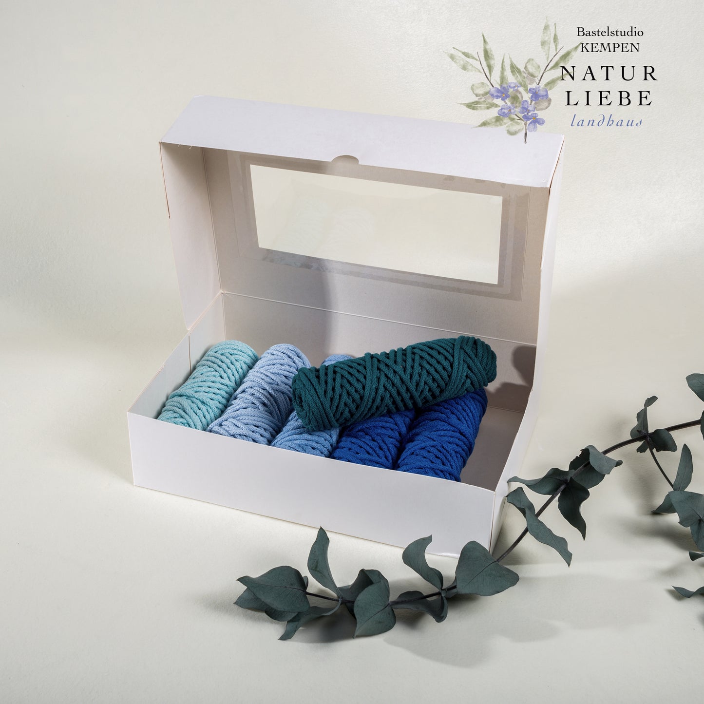 Makramee Garn Set KAKTUS | Stärke 3 mm, geflochten | Länge 25 Meter | 6 Farben