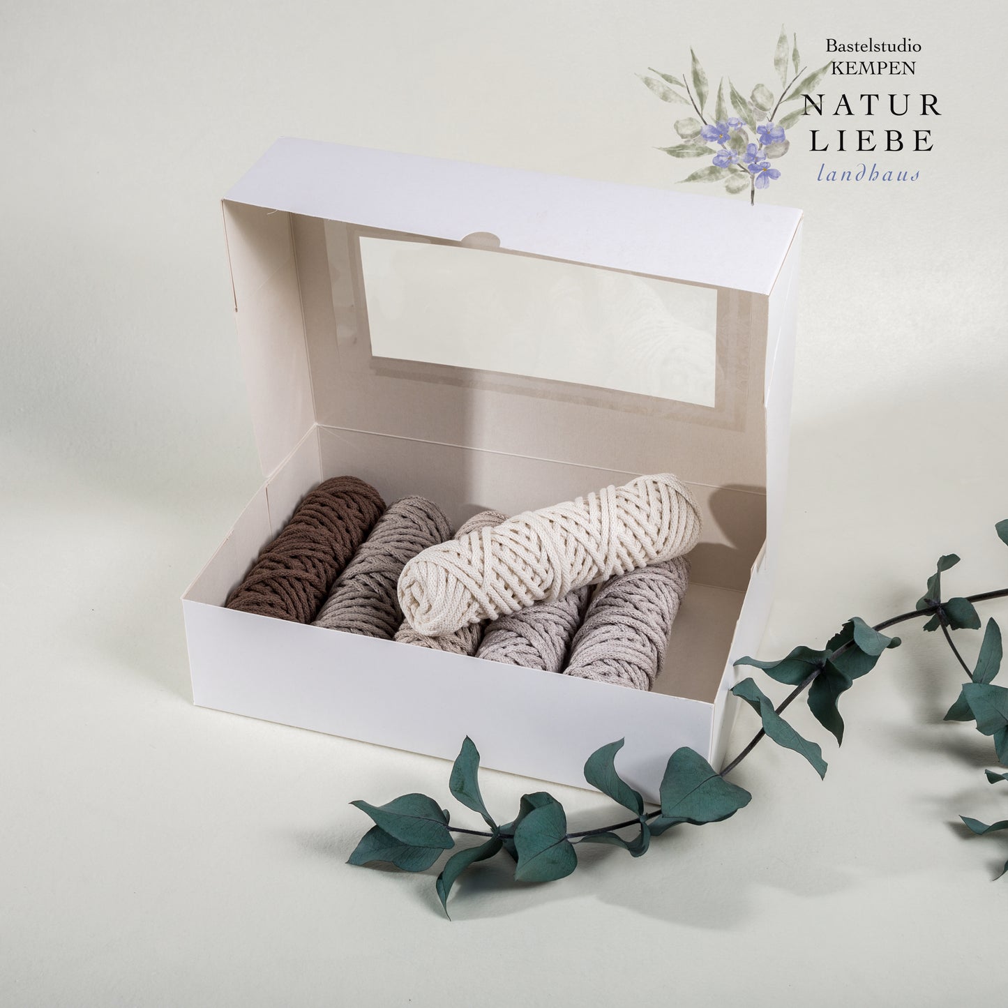 Makramee Garn Set KAKTUS | Stärke 3 mm, geflochten | Länge 25 Meter | 6 Farben