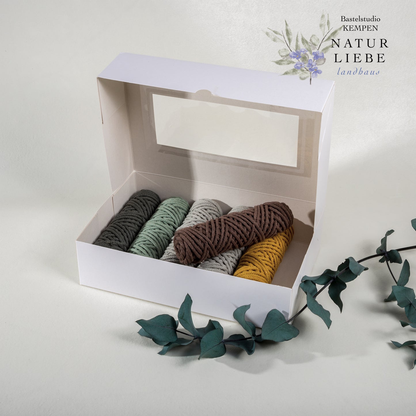 Makramee Garn Set KAKTUS | Stärke 3 mm, geflochten | Länge 25 Meter | 6 Farben