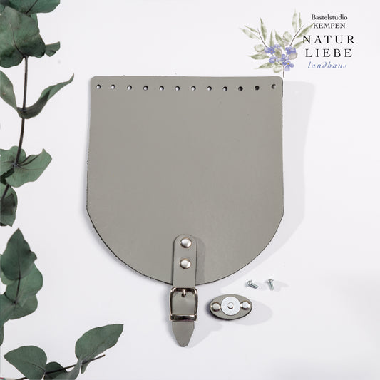 Taschenklappe aus Leder | Mit Magnetverschluss | 18 x 20 cm