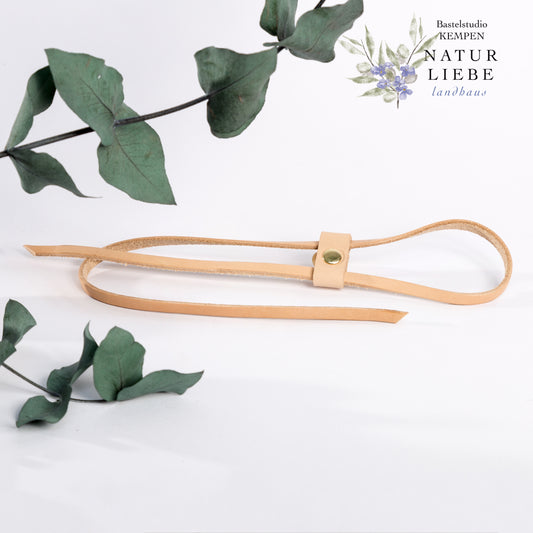 Zugband aus Leder | Kordel für Taschen | 7 mm x 800 mm | Pflanzlich gegerbt