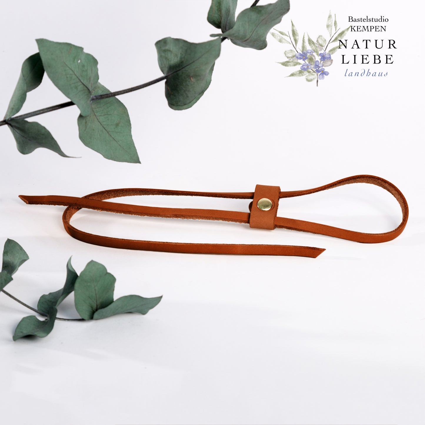 Zugband aus Leder | Kordel für Taschen | 7 mm x 800 mm | Pflanzlich gegerbt