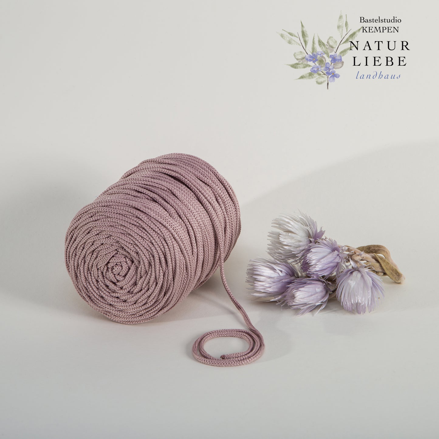 Makramee Garn | 100% Polyester | Stärke 3 mm, geflochten | Länge 100 Meter | Verschiedene Farben | OEKO-TEX zertifiziert