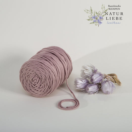 Makramee Garn | 100% Polyester | Stärke 3 mm, geflochten | Länge 100 Meter | Verschiedene Farben | OEKO-TEX zertifiziert