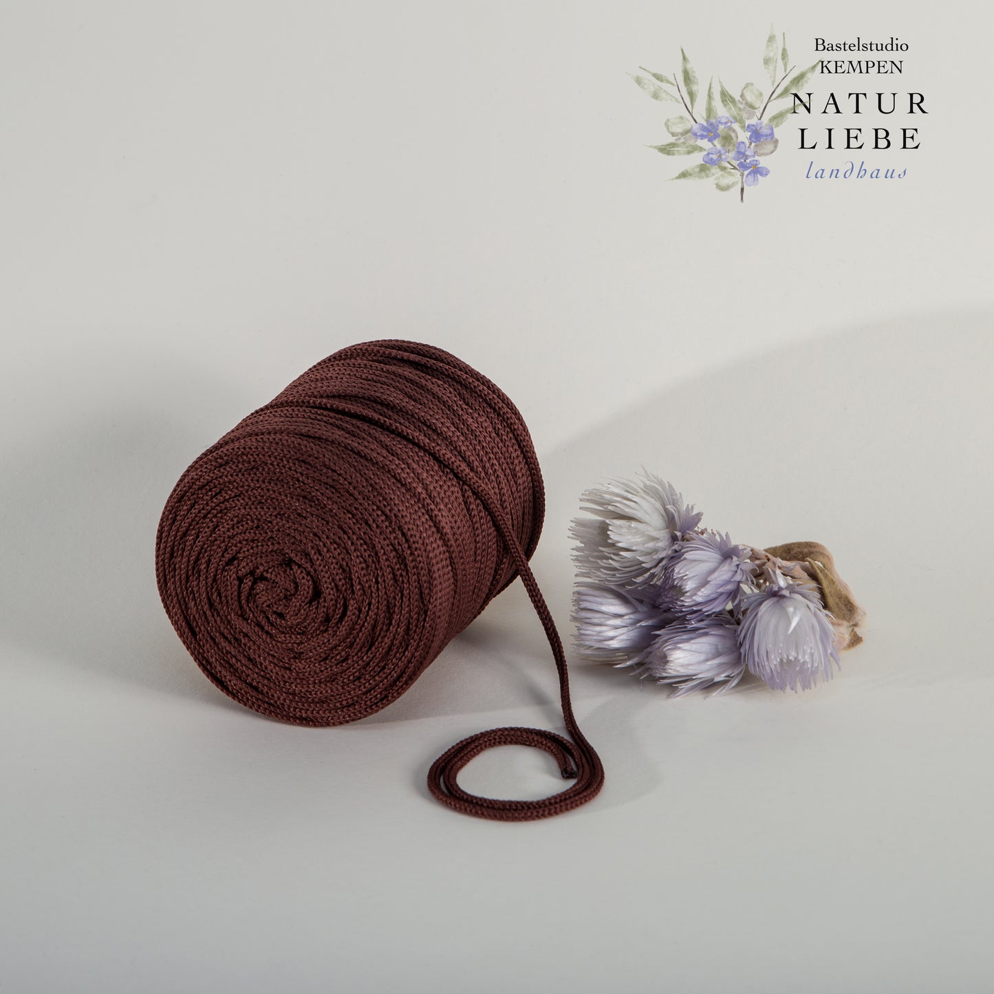 Makramee Garn | 100% Polyester | Stärke 3 mm, geflochten | Länge 100 Meter | Verschiedene Farben | OEKO-TEX zertifiziert