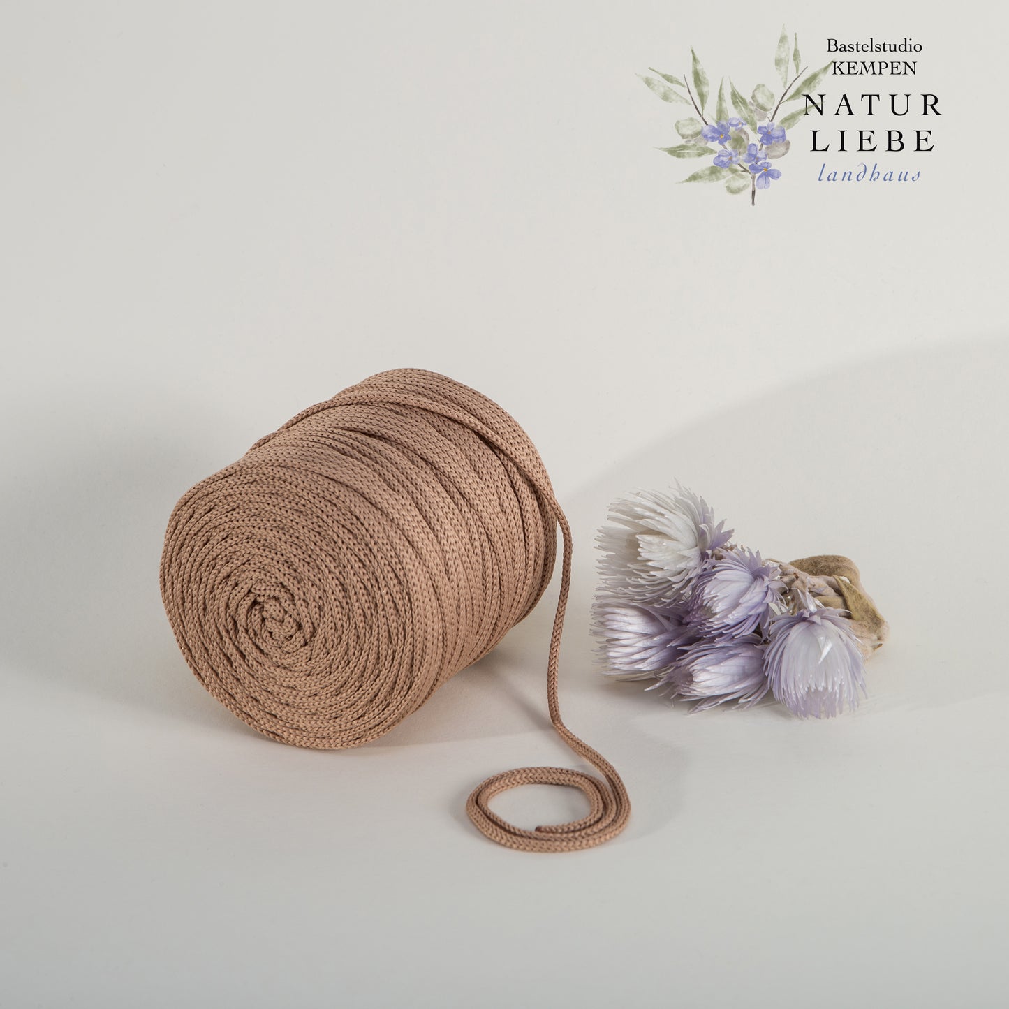 Makramee Garn | 100% Polyester | Stärke 3 mm, geflochten | Länge 100 Meter | Verschiedene Farben | OEKO-TEX zertifiziert