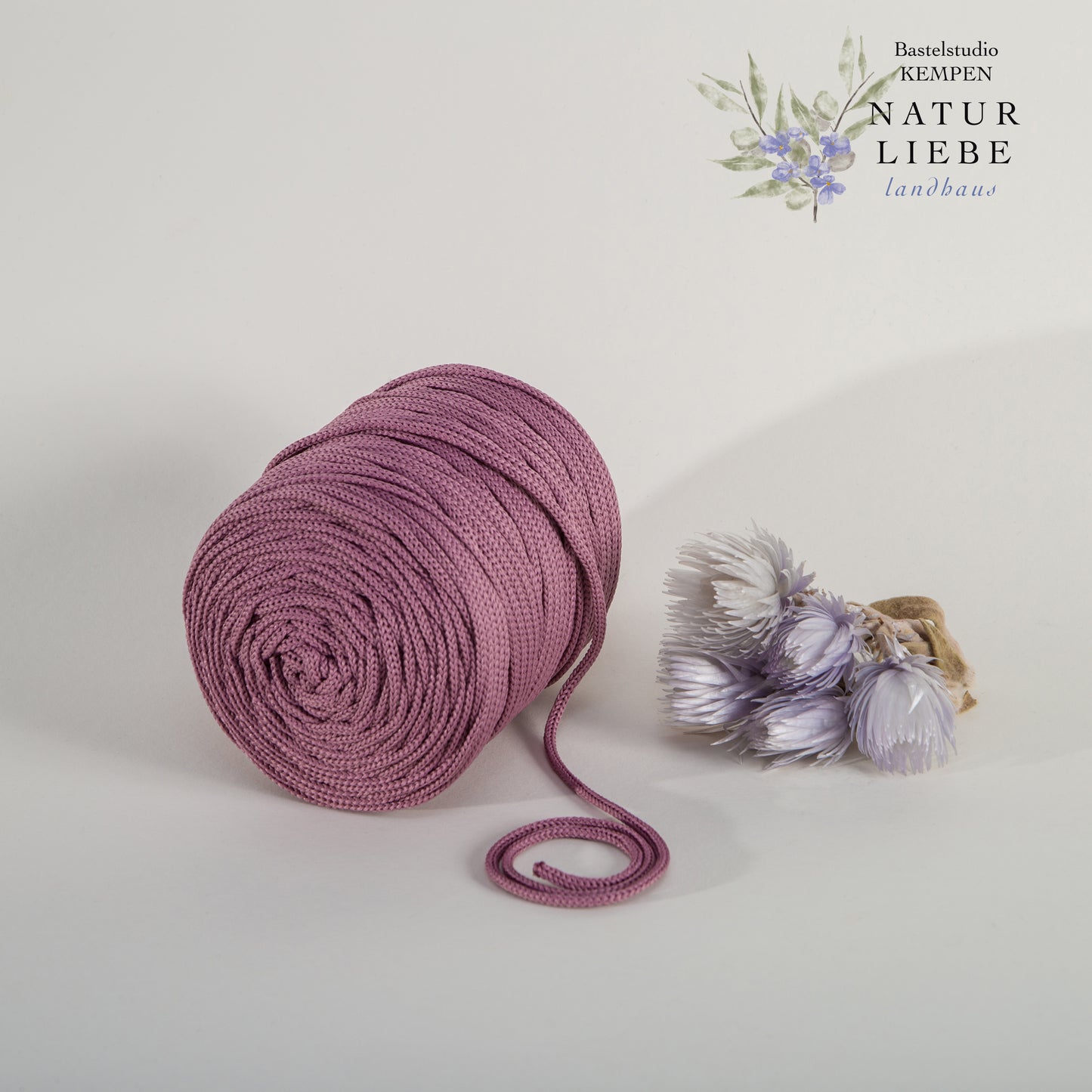 Makramee Garn | 100% Polyester | Stärke 3 mm, geflochten | Länge 100 Meter | Verschiedene Farben | OEKO-TEX zertifiziert