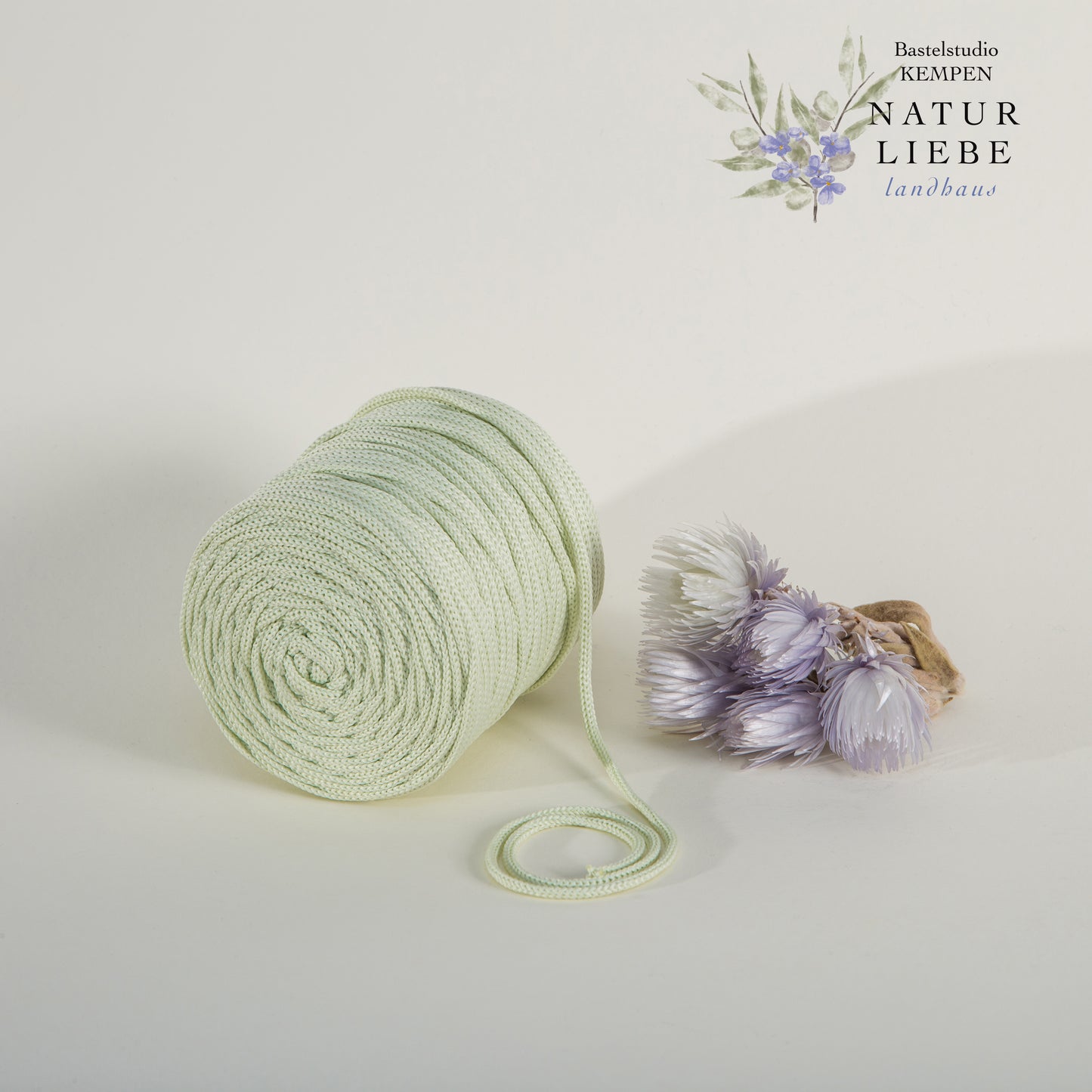 Makramee Garn | 100% Polyester | Stärke 3 mm, geflochten | Länge 100 Meter | Verschiedene Farben | OEKO-TEX zertifiziert