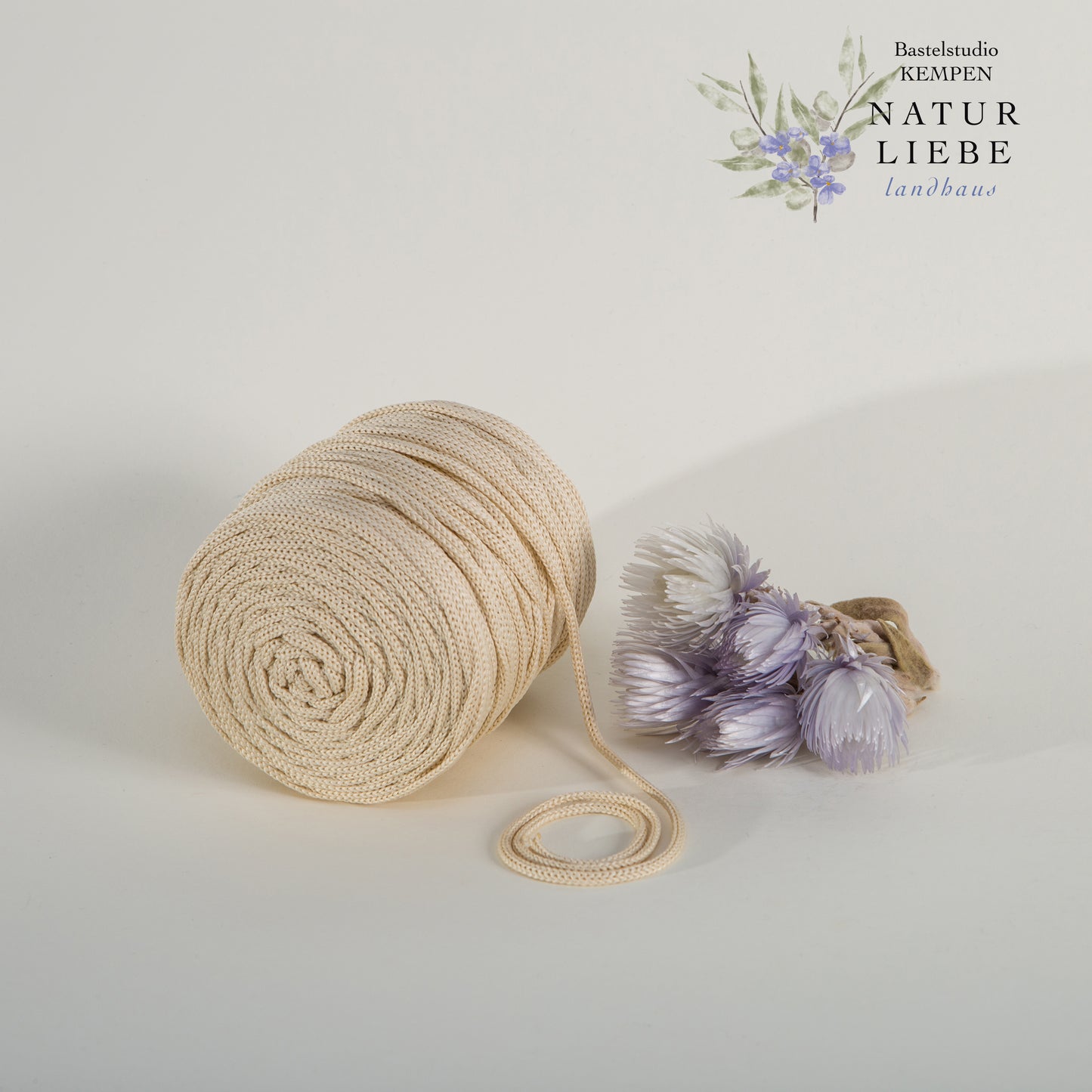 Makramee Garn | 100% Polyester | Stärke 3 mm, geflochten | Länge 100 Meter | Verschiedene Farben | OEKO-TEX zertifiziert