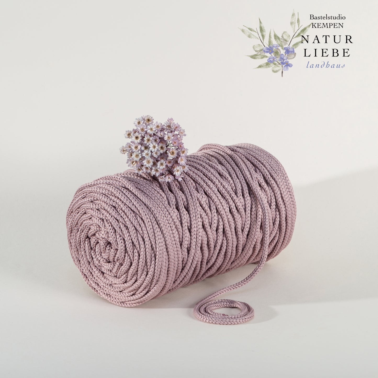 Makramee Garn | 100% Polyester | Stärke 5 mm, geflochten | Länge 100 Meter | Verschiedene Farben | OEKO-TEX zertifiziert