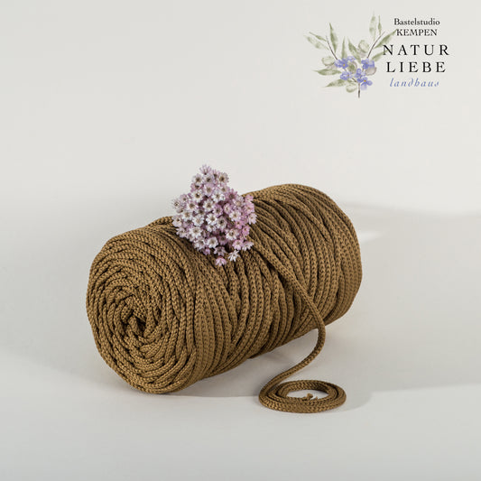 Makramee Garn | 100% Polyester | Stärke 5 mm, geflochten | Länge 100 Meter | Verschiedene Farben | OEKO-TEX zertifiziert