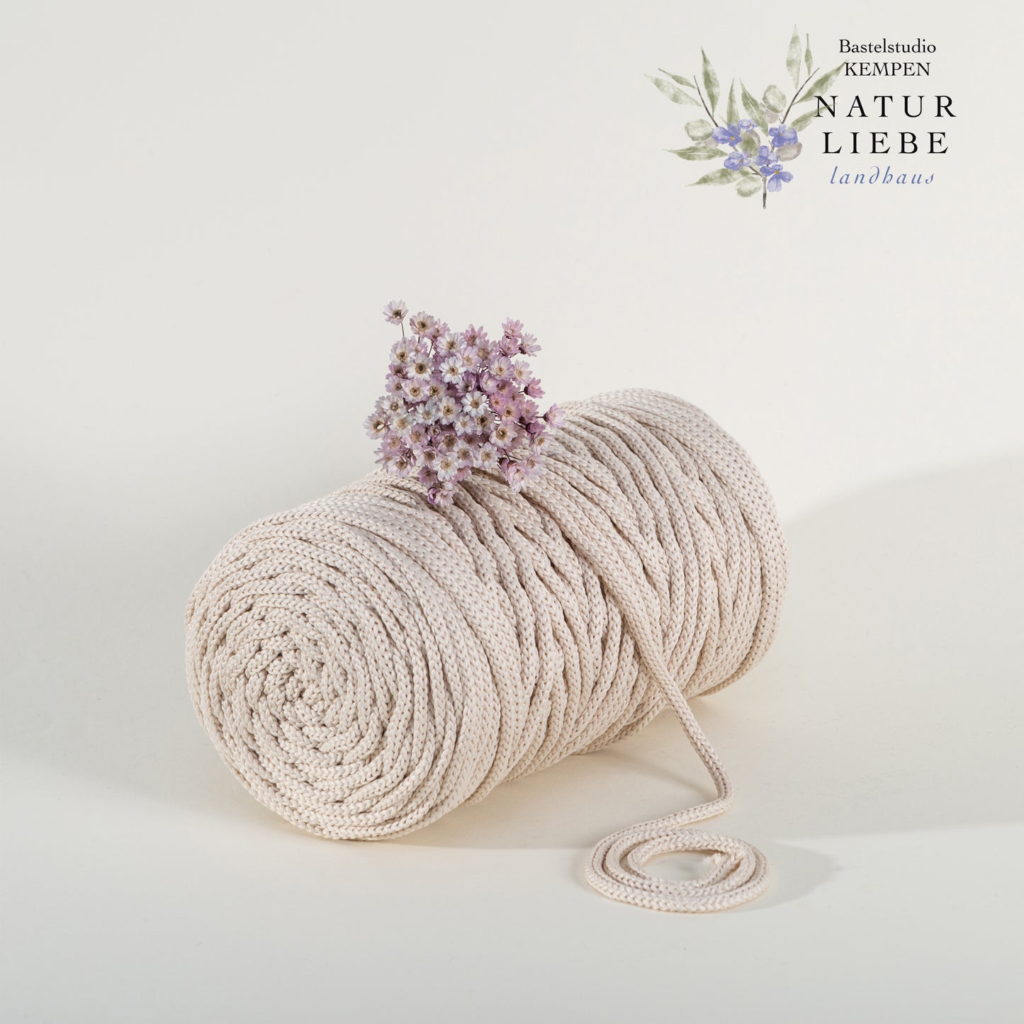 Makramee Garn | 100% Polyester | Stärke 5 mm, geflochten | Länge 100 Meter | Verschiedene Farben | OEKO-TEX zertifiziert