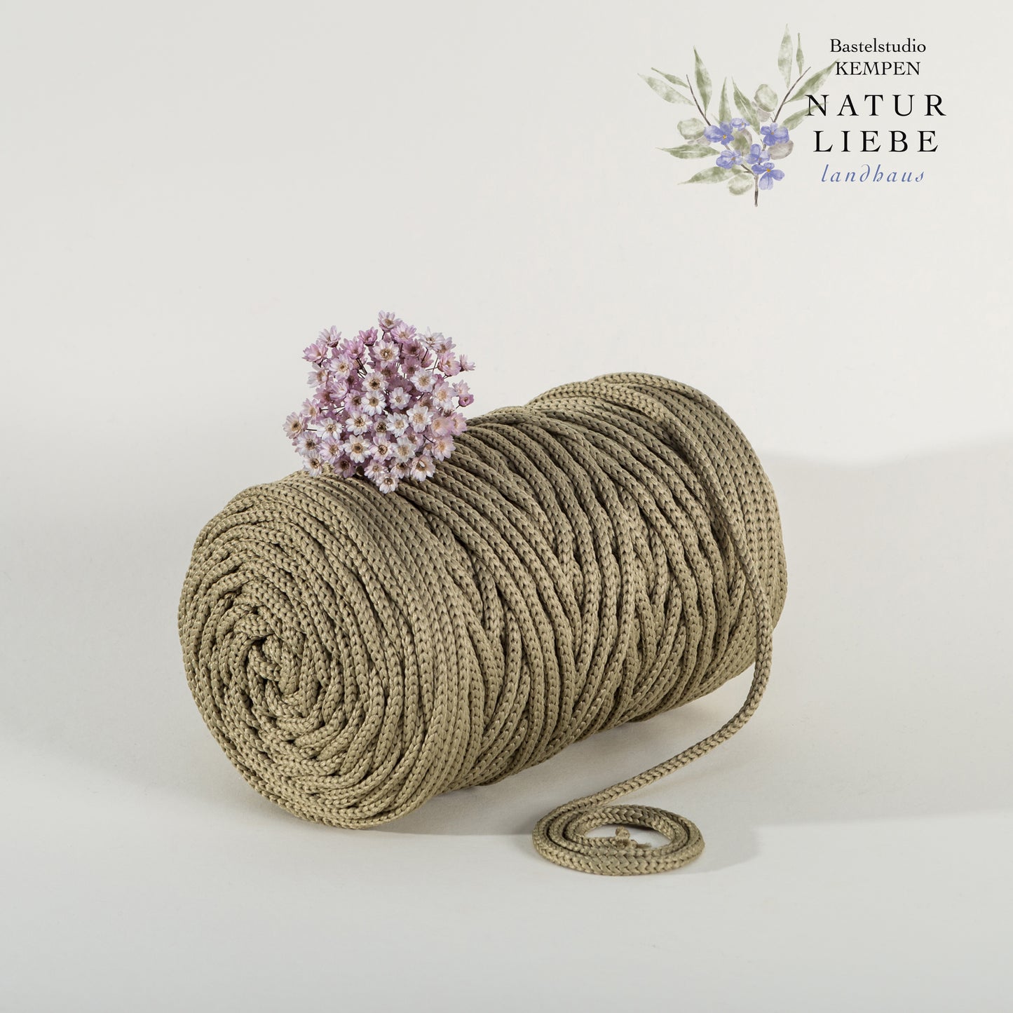 Makramee Garn | 100% Polyester | Stärke 5 mm, geflochten | Länge 100 Meter | Verschiedene Farben | OEKO-TEX zertifiziert